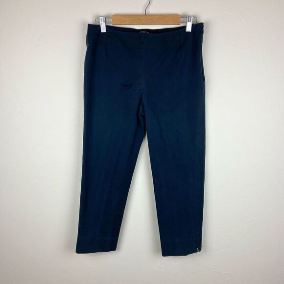 Lafayette 148 Side-Slit Straight Leg Trouser Pant - Black - Picture 1 of 7